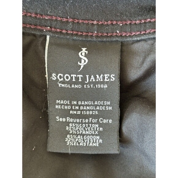 Scott James Jeans Mens 36X32 Black Slim Fit Casual Commute Work Golf Athletic - Picture 7 of 11